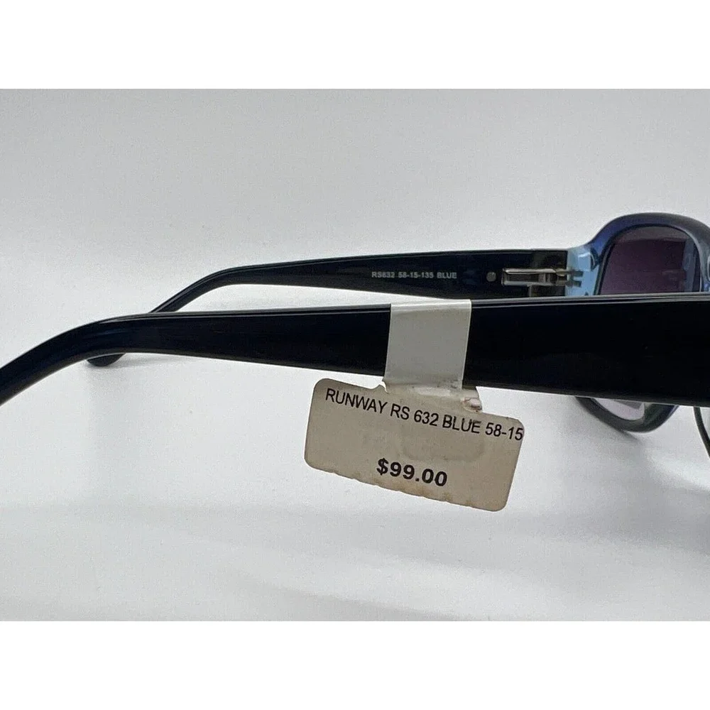 Runway Sunwear Sunglasses RS632 Blue Square Oversized Frames 58[]15 135 mm - Picture 8 of 11